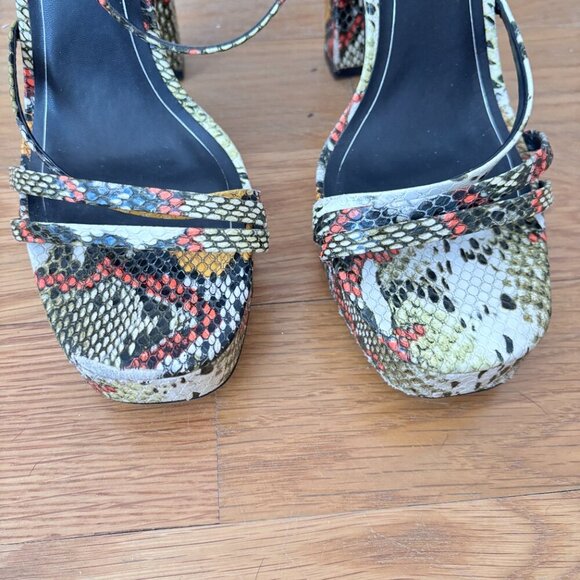 Zara Animal Print Multicolored High Heel Platform Sandals - Picture 7 of 11